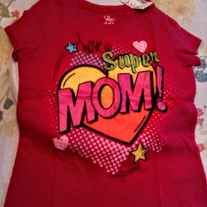 3/$15. NWT Pink"I Have a Super Mom" T-shirt, 4T